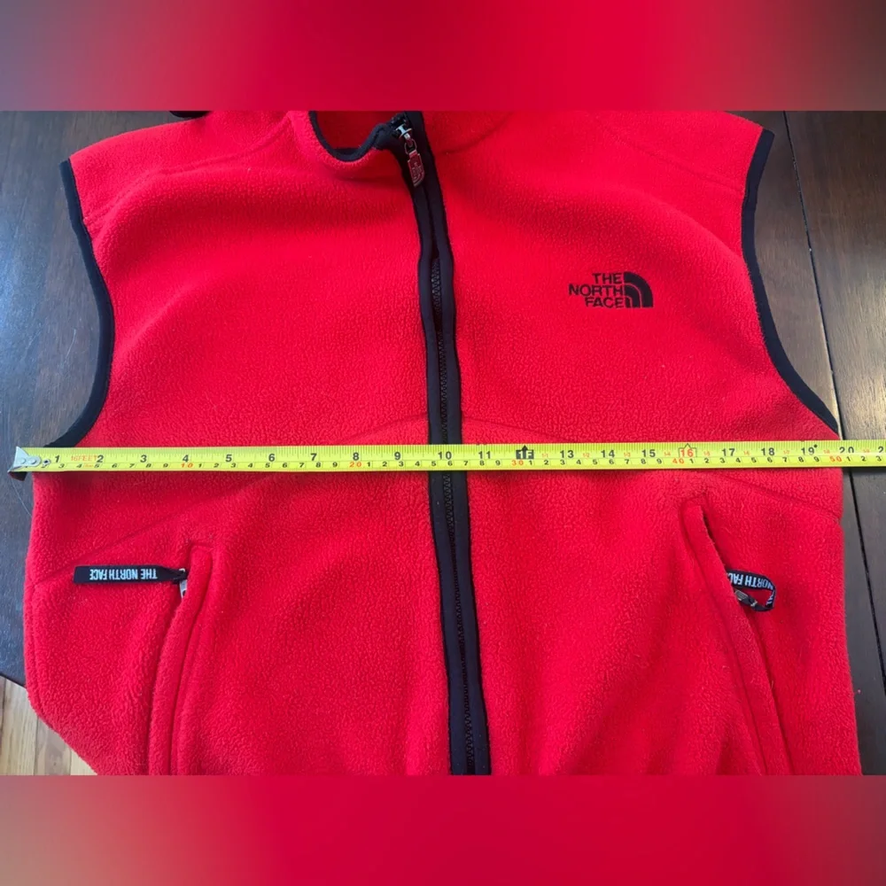 The North Face Polartec Vintage Red Fleece Full Zip Vest, Sleeveless Outerwear